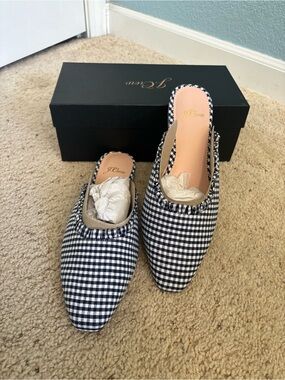 J. Crew Gingham Mule Flat